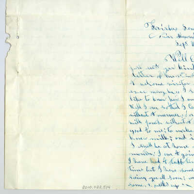 Correspondence to Edgar M. Dick from Daniel -- Sep 1864