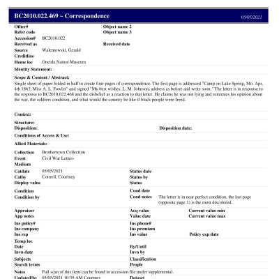 BC2010.022.469 PP: Past Perfect Summary from 2021