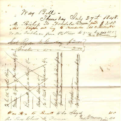 Way Bill July 27, 1848