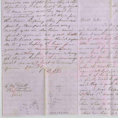 Correspondence to E. M . Dick from L. C. D. -- Jul 1875