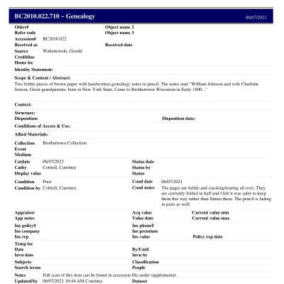 BC2010.022.710 PP: Past Perfect Summary from 2021