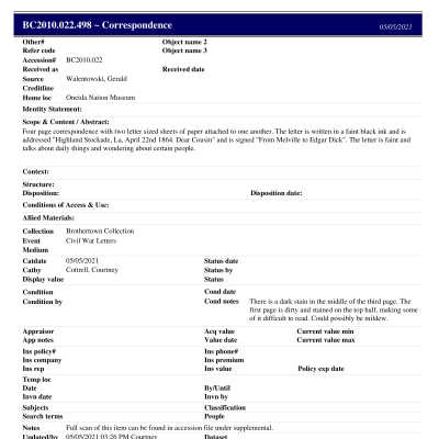 BC2010.022.498 PP: Past Perfect Summary from 2021