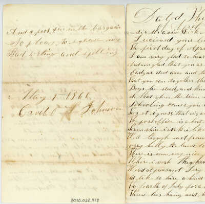 Correspondence to Mr. Asin Dick and Brother from Orvil L. Johnson -- Apr 1861