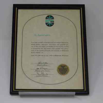 Robert "Bob" Bennett Certificate