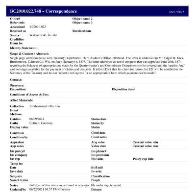 BC2010.022.748 PP: Past Perfect Summary from 2021