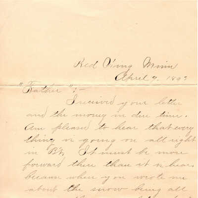 Waffle Correspondences -- April 9, 1893