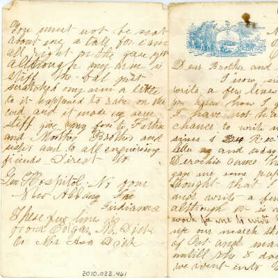 Correspondence to Asa Dick from Edgar M. Dick -- Oct 1862