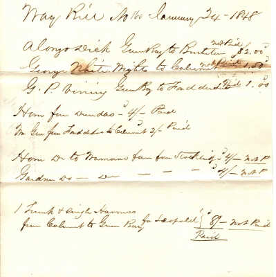Way Bill Jan 24, 1848