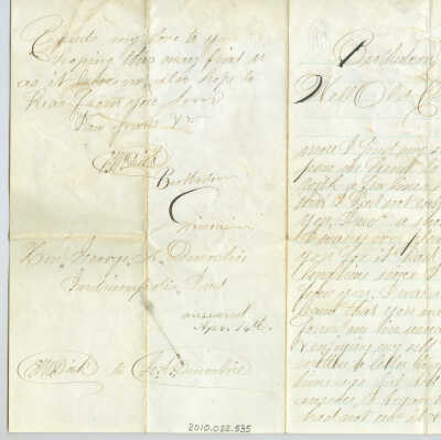 Correspondence to G. A. Durochie from E. M. Dick -- Apr 1865