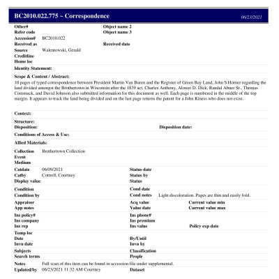 BC2010.022.775 PP: Past Perfect Summary from 2021