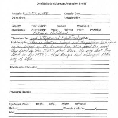 A2001.004.148 accession sheet