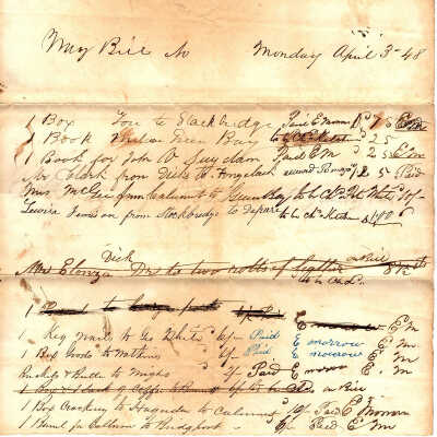 Way Bill April 3, 1848
