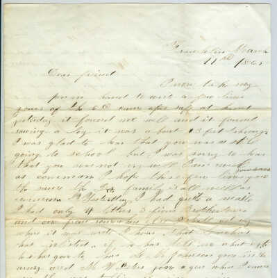 Correspondence from Henry Fowler -- Mar 1865
