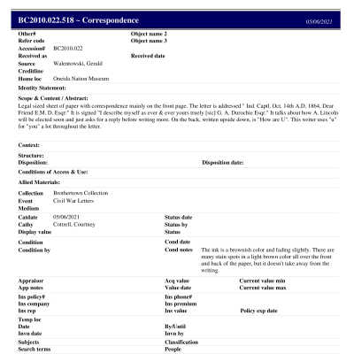 BC2010.022.518 PP: Past Perfect Summary from 2021