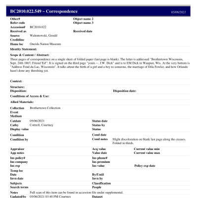 BC2010.022.549 PP: Past Perfect Summary from 2021