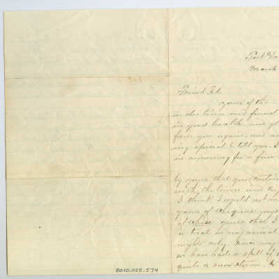 Correspondence to E. M. Dick from L. C. Dick -- Mar 1876