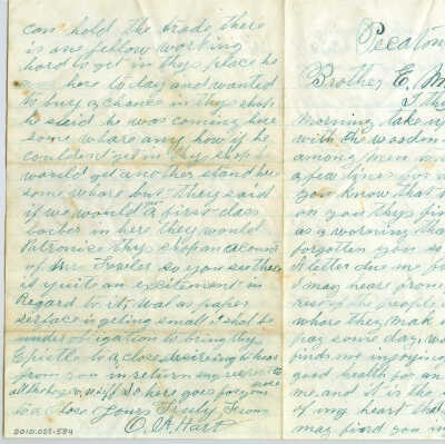 Correspondence to E. M. Dick from O. H. Hart -- Sep 1880