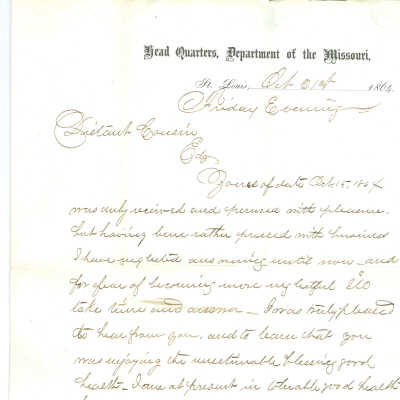 Correspondence to Edgar from L. M. Johnson -- Oct 1864
