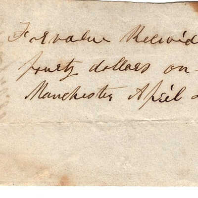 Mrs. Fowler Promissory Note April 1847