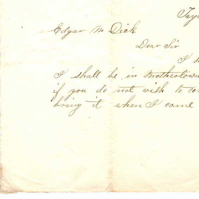 Timothy Gibson to Edgar M. Dick 1863