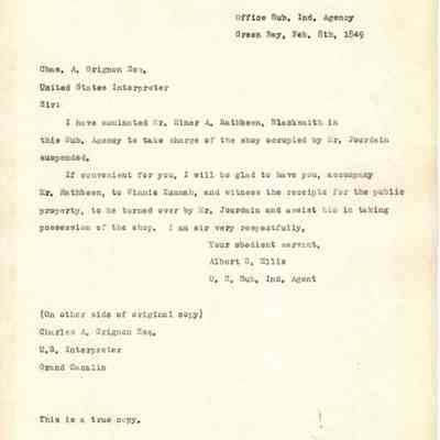 Letter to Charles A. Grignon