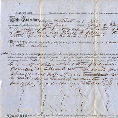 George P. Westcot and wife to Lowell H. Waffle Deed -- July 1855