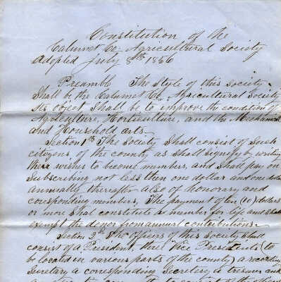Constitution of Calumet Agricultural Society