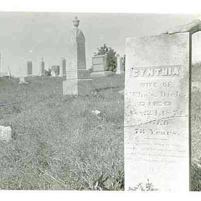 Cynthia, wife of Tho's. Dick Headstone