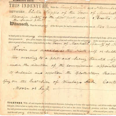 Electa Scippio to Rosetta Fowler Deed -- Nov 1851