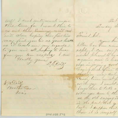 Correspondence to E. M. Dick from L. C. Dick -- Feb 1876