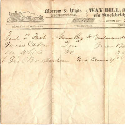 Way Bill Jan 3, 1848