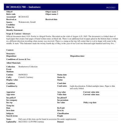 BC2010.022.780 PP: Past Perfect Summary from 2021