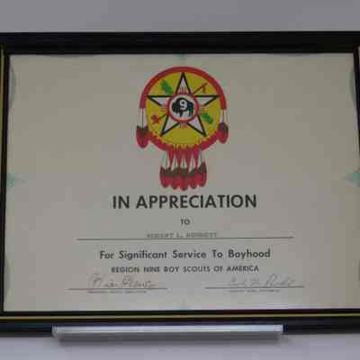 Robert "Bob" Bennett Certificate