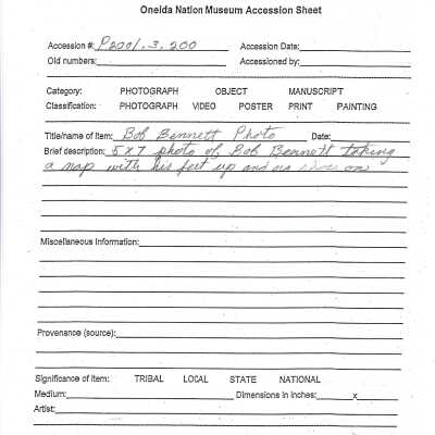 P2001.003.200 Accession Sheet