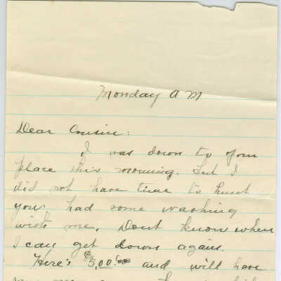 Correspondence from H. Johnson -- Nov 1927