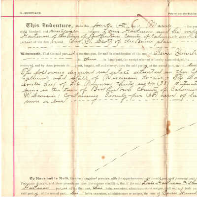 Louis Gartman and wife to Chas W. Scott 1891