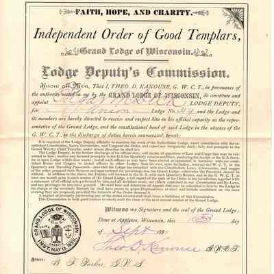 Edgar M. Dick's Appointment as Lodge Deputy -- Sep 1881