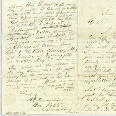 Correspondence to Ed from A. G. D. -- Apr 1865