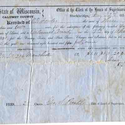 O. D. Fowler Receipt -- April 1850