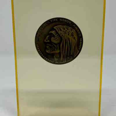 Plaque with Indian Council Fire Honor Award Coin