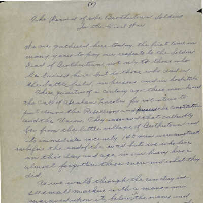 The Record of Brothertown Soldiers in the Civil War -- May 1938