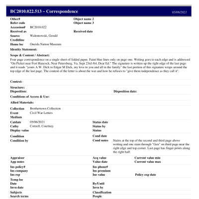 BC2010.022.513 PP: Past Perfect Summary from 2021