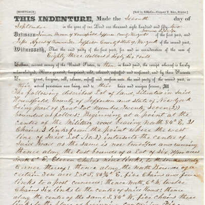 Simon Brown and wife to Jesse Seyers Mortgage -- Sep 1852