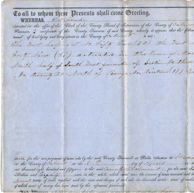 Calumet County to Orsamus D. Fowler Deed -- May 1854