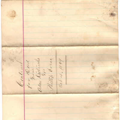 Adam Dredricks to Phillip Dorn Oct 1899
