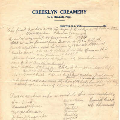 Handwritten Notes on the First Doctor and Lists Peacemakers that moved to Wisconsin