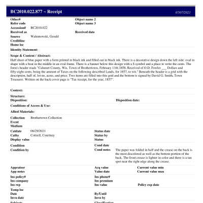 BC2010.022.877 PP: Past Perfect Summary from 2021