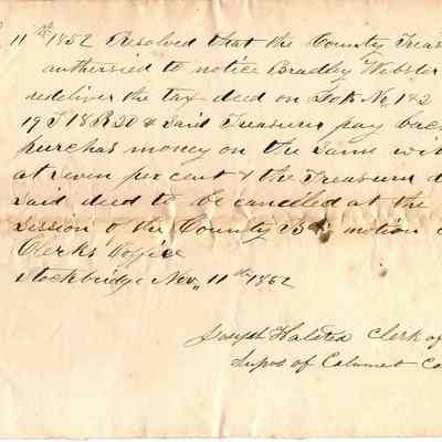 Notice to Bradly Webster -- Nov 1852