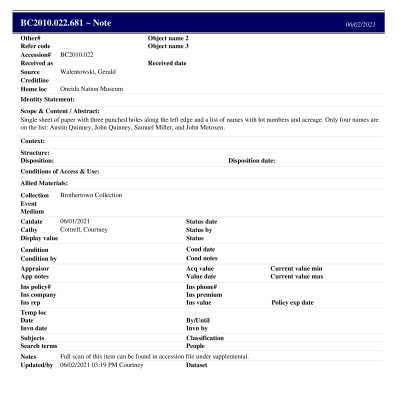 BC2010.022.681 PP: Past Perfect Summary from 2021