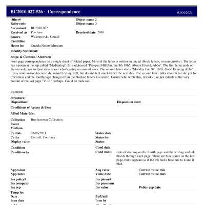 BC2010.022.526 PP: Past Perfect Summary from 2021